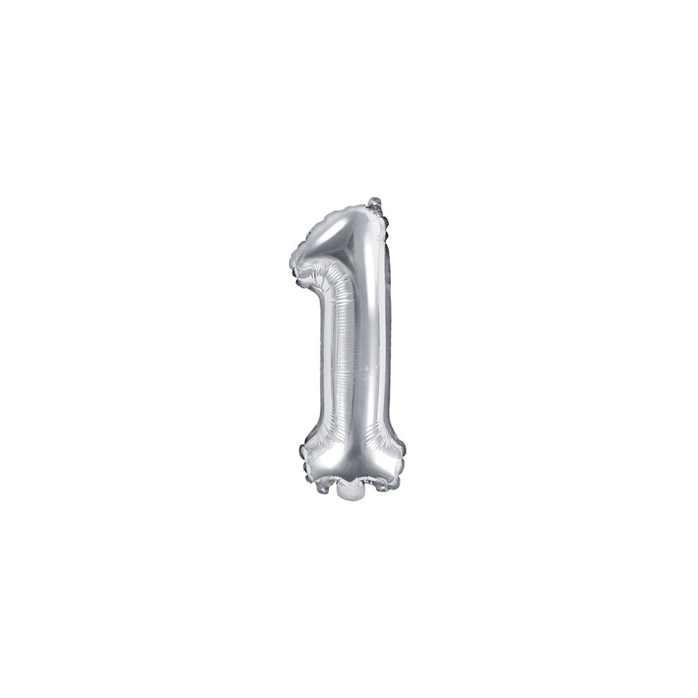 Ballon mylar Chiffre ''1''- 35cm - argent