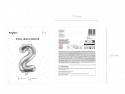 Ballon mylar Chiffre ''2''- 35cm - argent