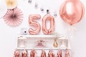 Ballon mylar Chiffre ''0''- 35cm - or rose