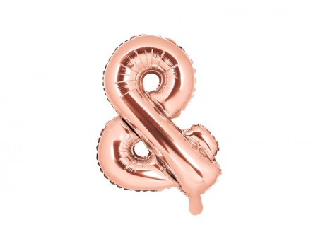 Ballon mylar &- 35cm - or rose