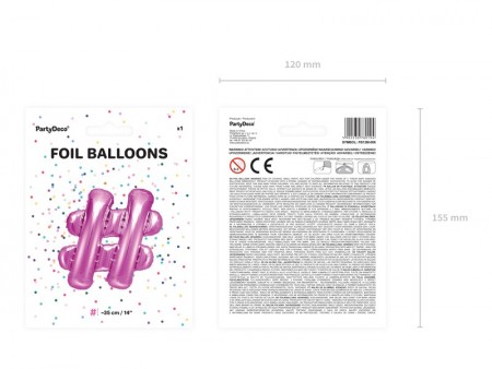 Ballon mylar hashtag- 35cm...