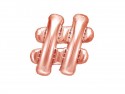 Ballon mylar hashtag- 35cm - or rose