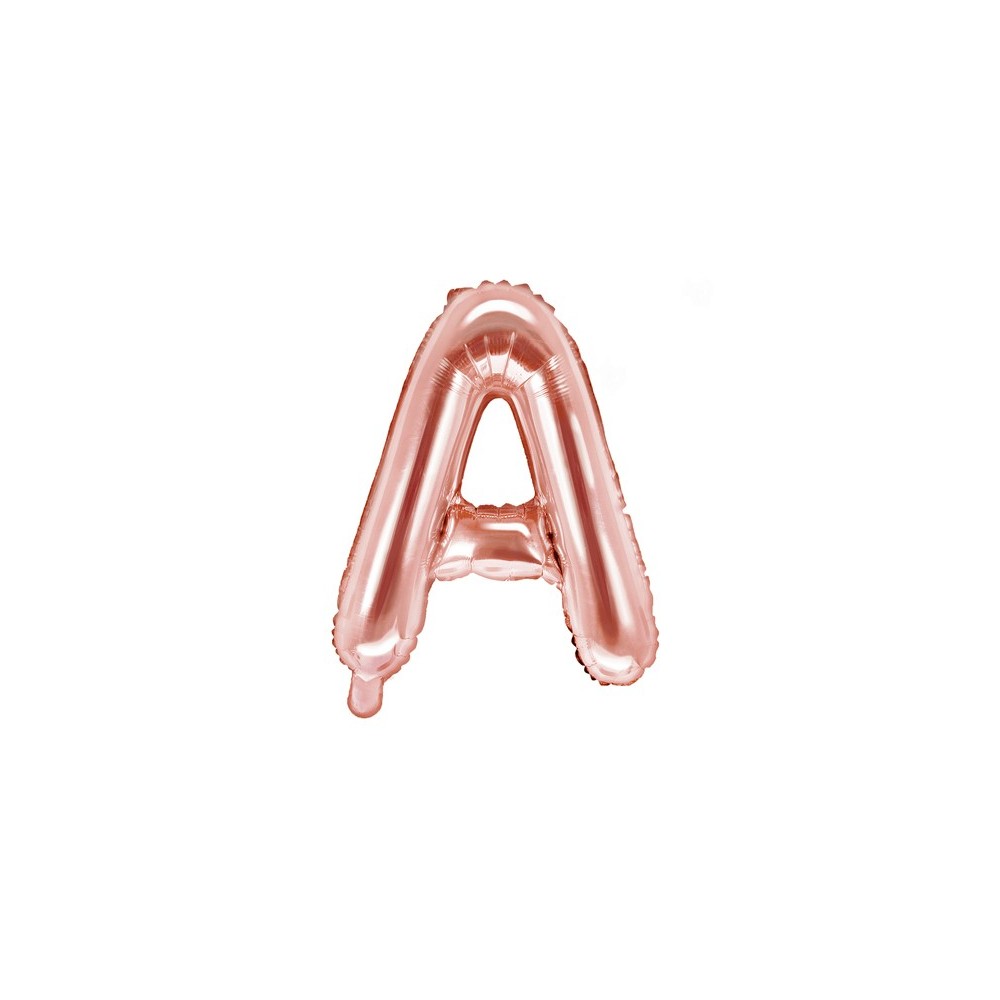 Ballon mylar Lettre ''A''- 35cm - or rose