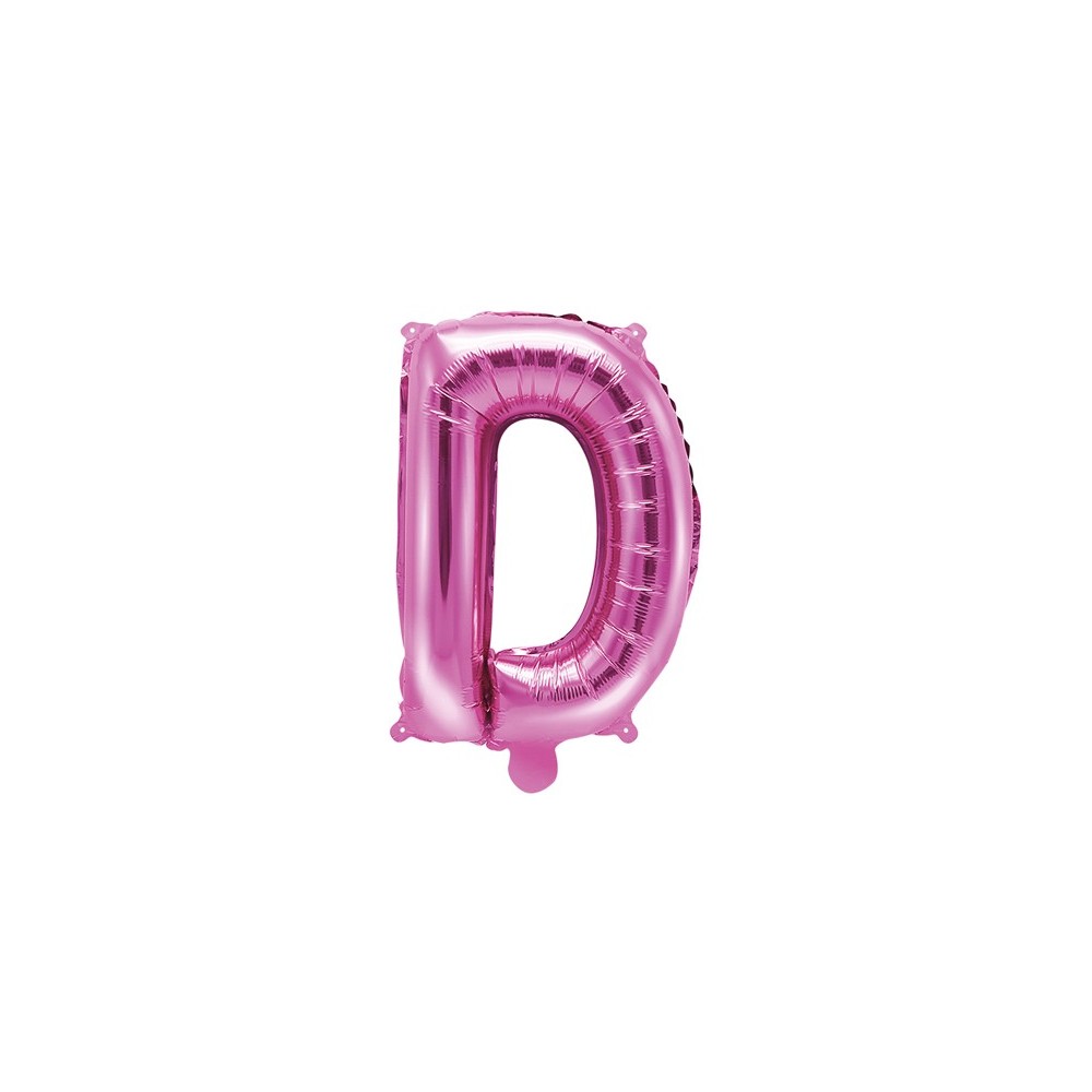 Ballon mylar Lettre ''D''- 35cm - rose foncé