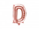 Ballon mylar Lettre ''D''- 35cm - or rose