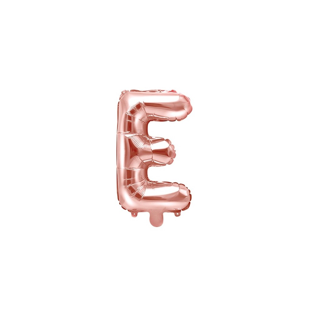 Ballon mylar Lettre ''E''- 35cm - or rose