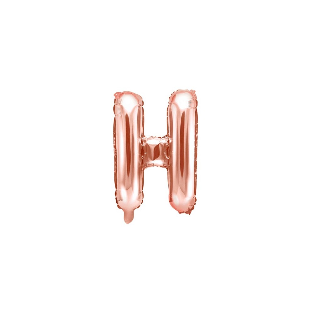 Ballon mylar Lettre ''H''- 35cm - or rose