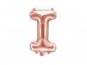 Ballon mylar Lettre ''I''- 35cm - or rose