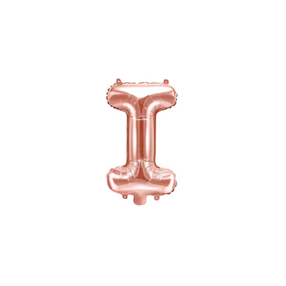 Ballon mylar Lettre ''I''- 35cm - or rose