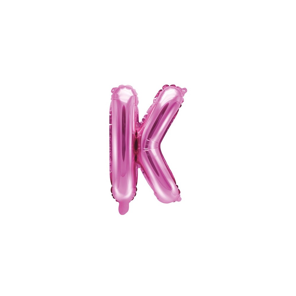 Ballon mylar Lettre ''K''- 35cm - rose foncé