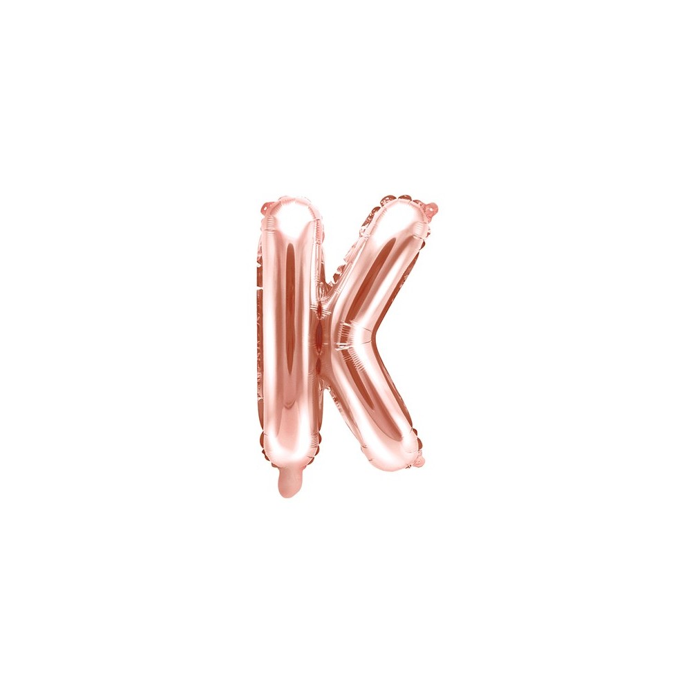 Ballon mylar Lettre ''K''- 35cm - or rose