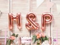 Ballon mylar Lettre ''P''- 35cm - or rose
