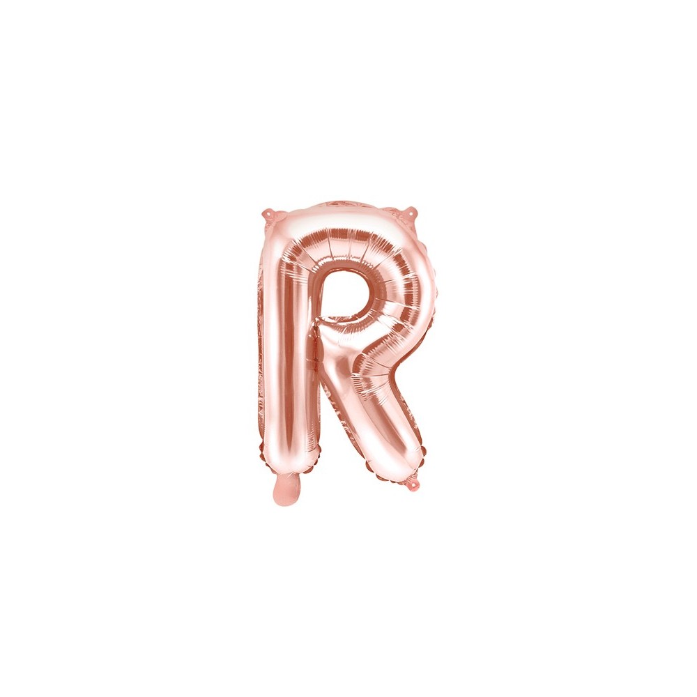 Ballon mylar Lettre ''R''- 35cm - or rose