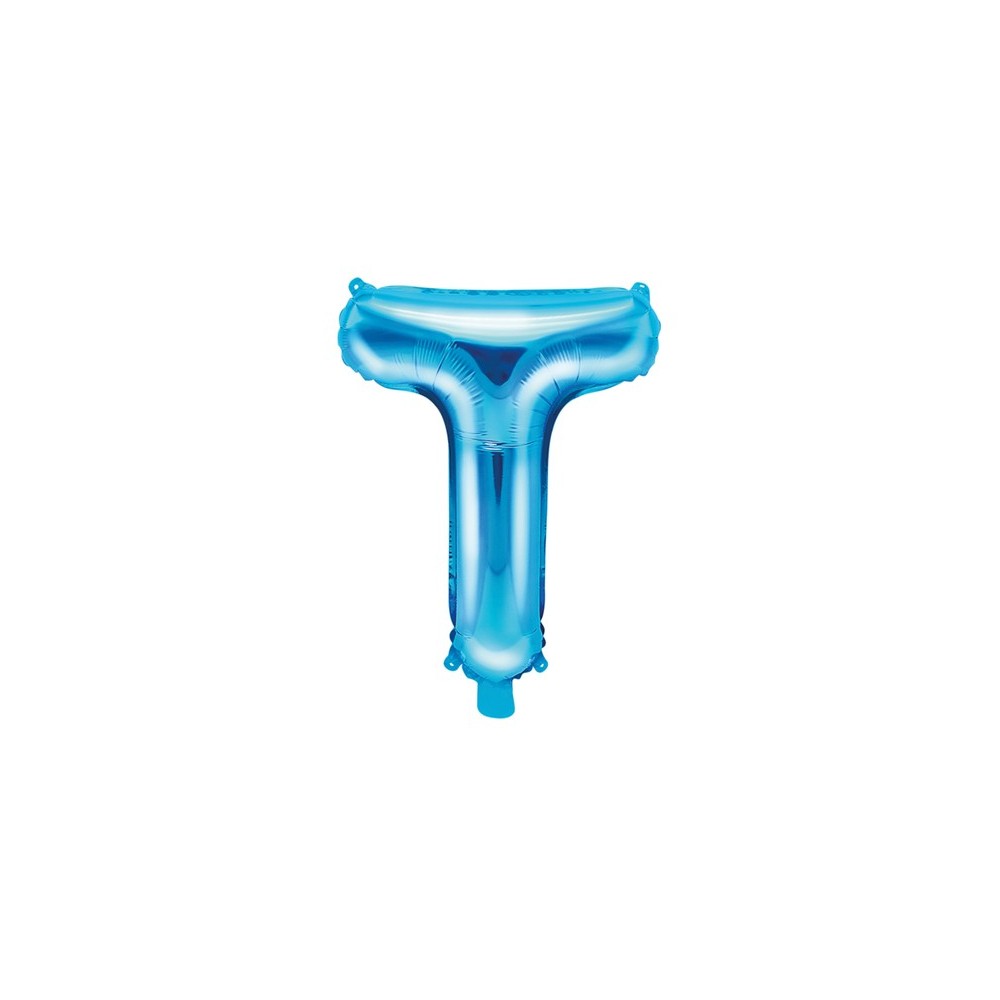 Ballon mylar lettre ''T''- 35cm - bleu