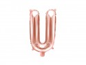 Ballon mylar Lettre ''U''- 35cm - or rose
