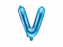 Ballon mylar lettre ''V''- 35cm - bleu