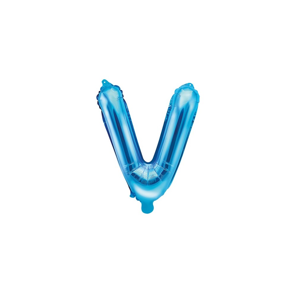 Ballon mylar lettre ''V''- 35cm - bleu
