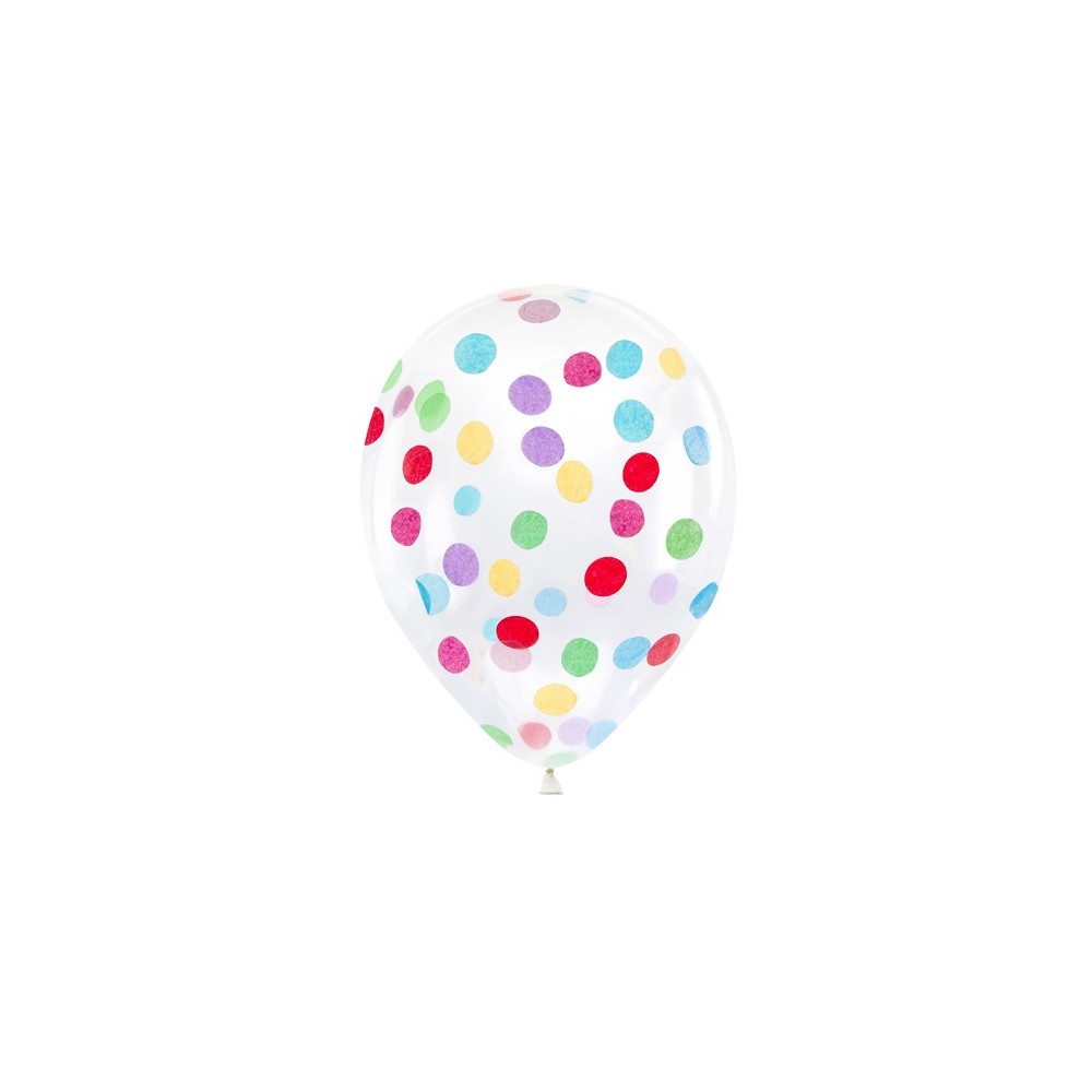 6 Ballons avec confettis de cercle - 30 cm - multicolores