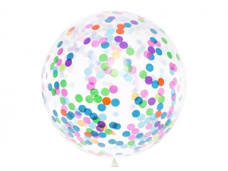 Ballon avec confettis ronds...