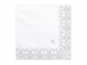 20 Serviettes de communion avec ornement - 33x33cm - argent