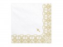 20 Serviettes de communion avec ornement - 33x33cm - or