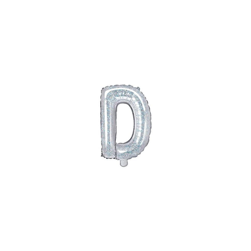 Ballon mylar lettre ''D''- 35cm - holographique