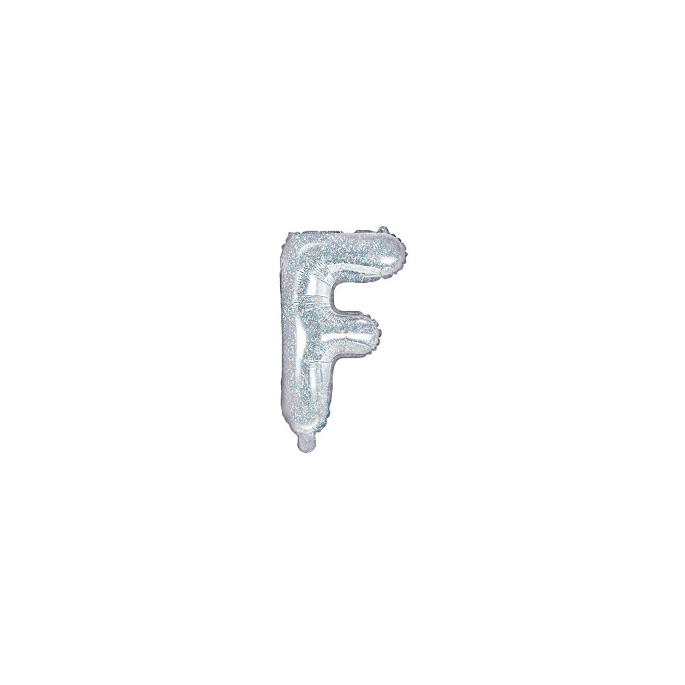 Ballon mylar lettre ''F''- 35cm - holographique