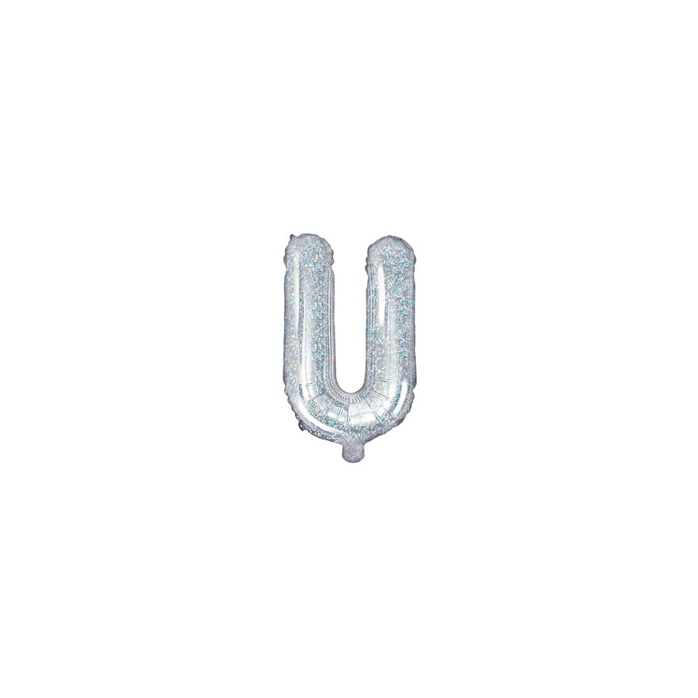 Ballon mylar Lettre ''U''- 35cm - holographique