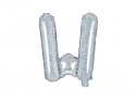 Ballon mylar lettre ''W''- 35cm - holographique