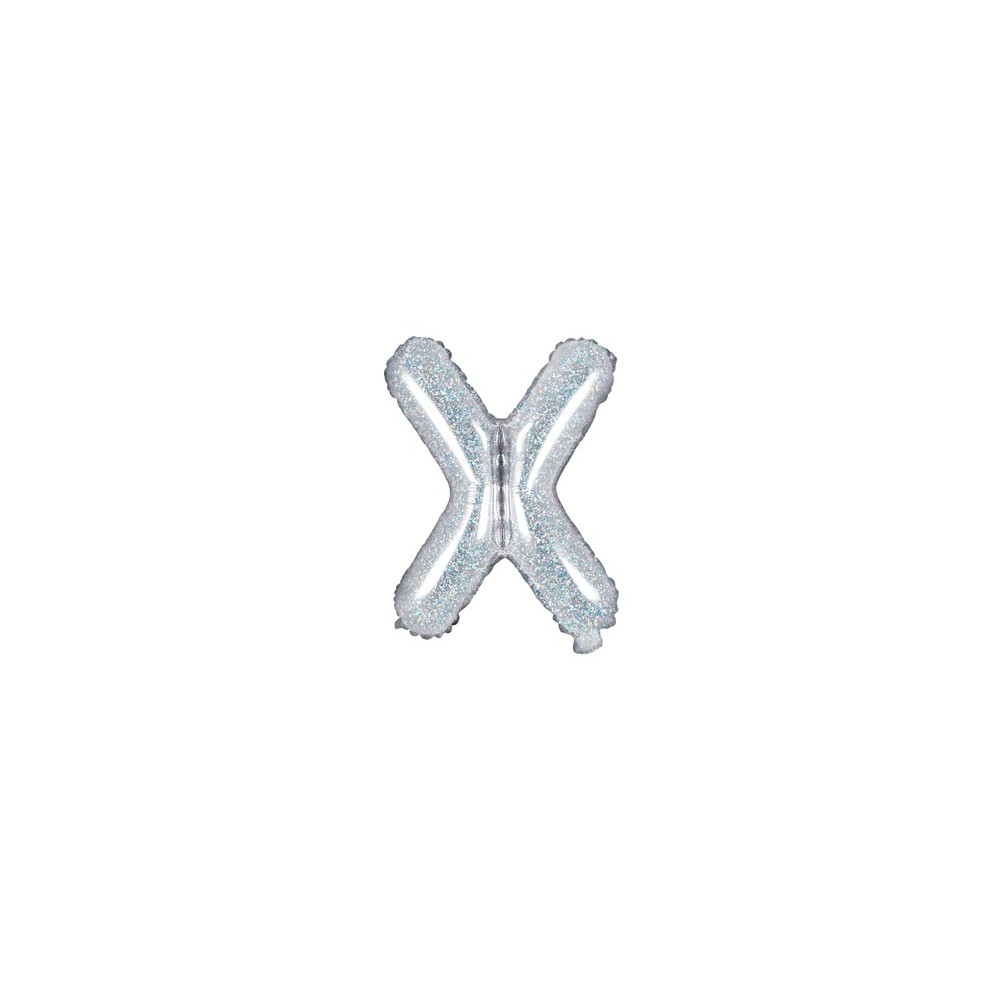 Ballon mylar lettre ''X''- 35cm - holographique