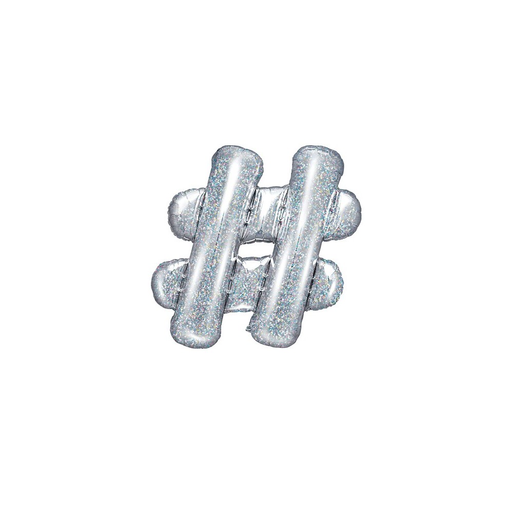 Ballon mylar hashtag- 35cm - holographique