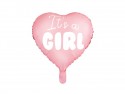 Ballon mylar Coeur - It's a girl - 45cm - rose vif