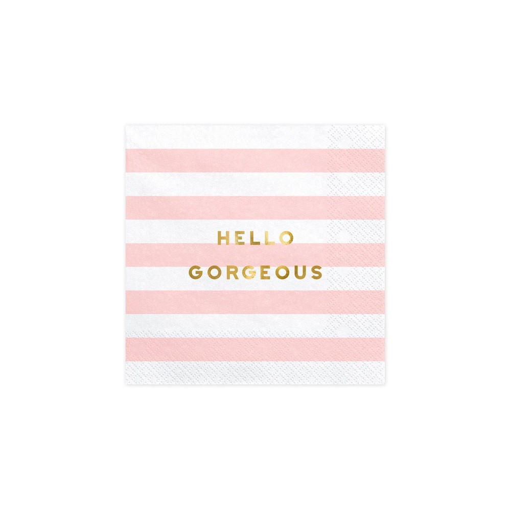 20 Serviettes de table Yummy - Hello Gorgeous - rose clair