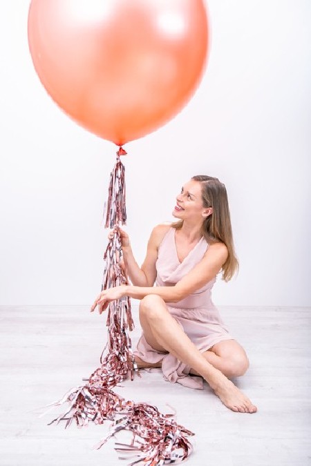 Ballon rond 1m - or rose...