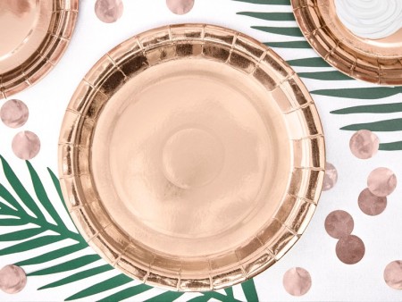 6 Assiettes rondes - or...