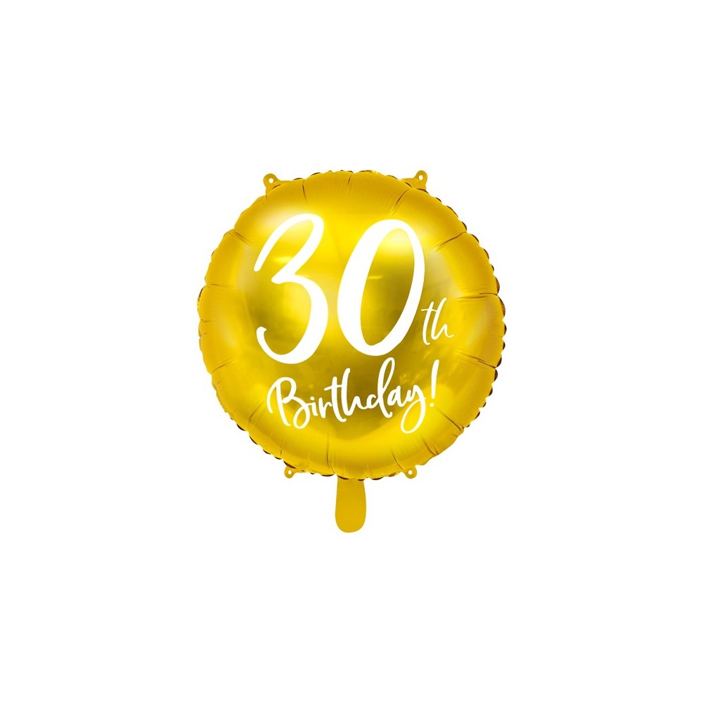 Ballon mylar 30e anniversaire - or - 45cm