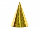 6 Chapeaux de fête holographiques - or
