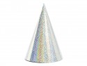 6 Chapeaux de fête holographiques - argent