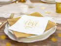 20 Serviettes de table - All you need is love - blanc