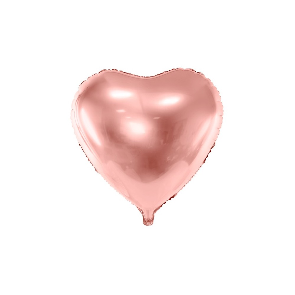 Ballon mylar Coeur - 61cm - or rose