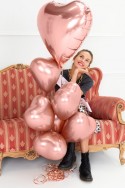 Ballon mylar Coeur - 61cm - or rose