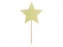6 Garnitures pour petits gâteaux - Etoiles - or