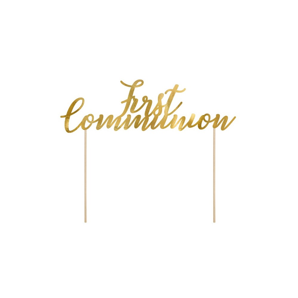 Décorations de gâteau de première communion - or