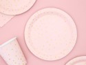 6 Assiettes - Pois - rose clair - 18cm