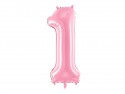 Ballon mylar Chiffre ''1''- 86cm - rose