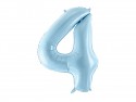 Ballon mylar Chiffre ''4''- 86cm - bleu clair