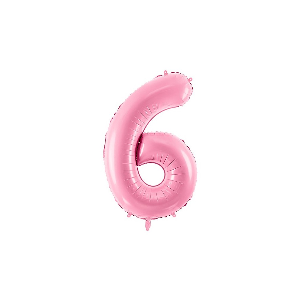 Ballon mylar Chiffre ''6''- 86cm - rose