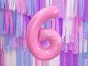 Ballon mylar Chiffre ''6''- 86cm - rose