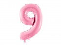 Ballon mylar Chiffre ''9''- 86cm - rose