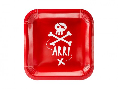 6 Assiettes Pirates - rouge...